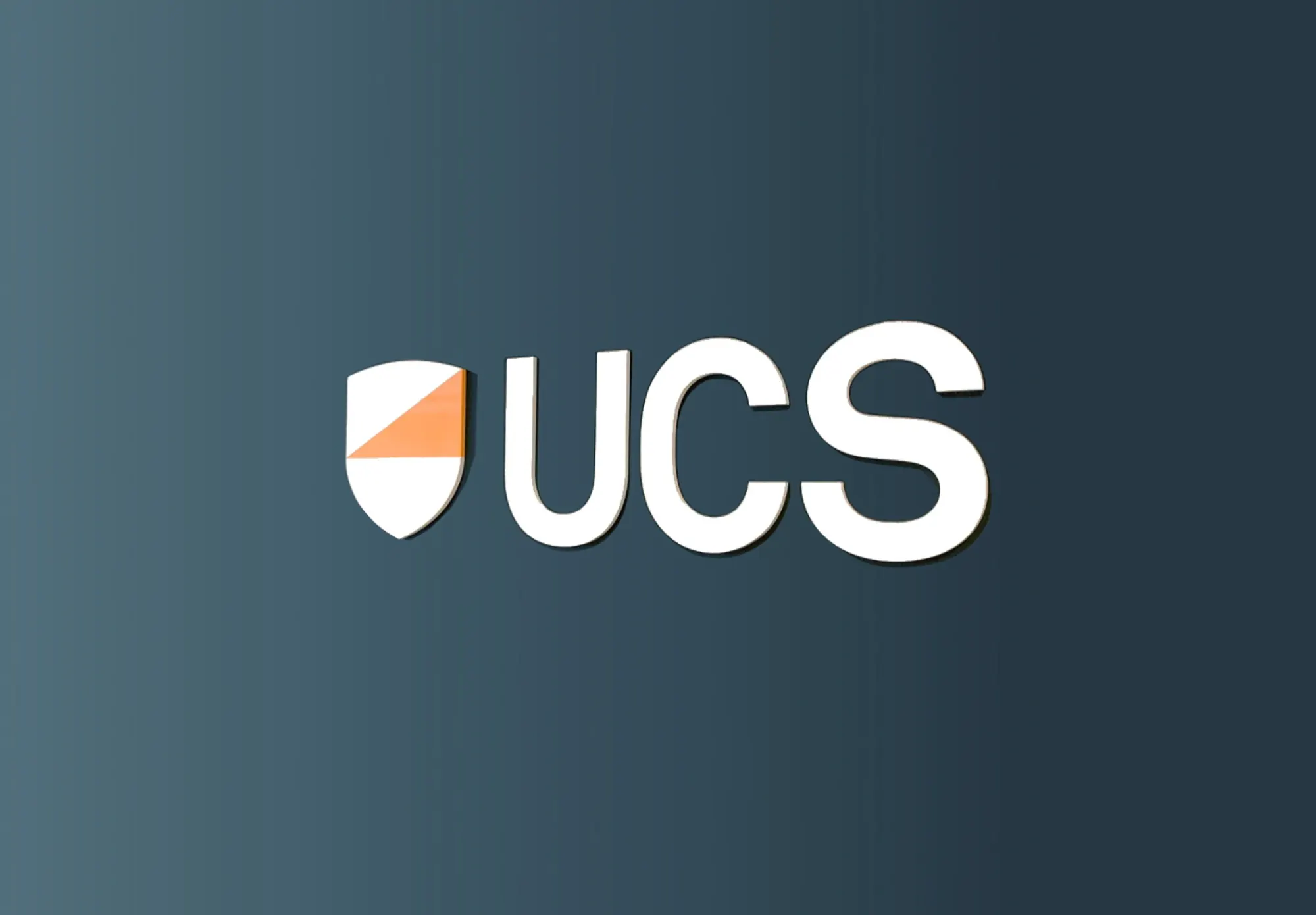 UCS 辦公室接待處的立體品牌標誌牆